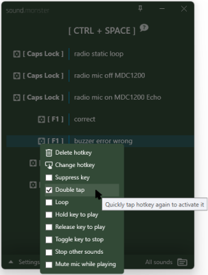 Play sounds by double tapping.